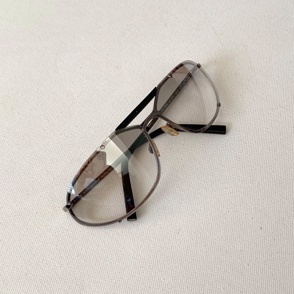 DOLCE&GABBANA RIMMED SILVER AVIATOR SUNGLASSES 426